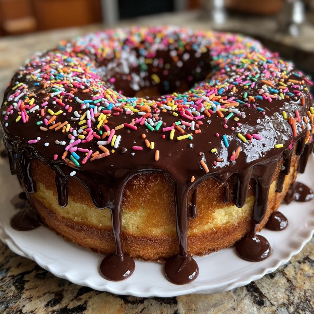 Geburtstagskuchen mit Schokoglasur