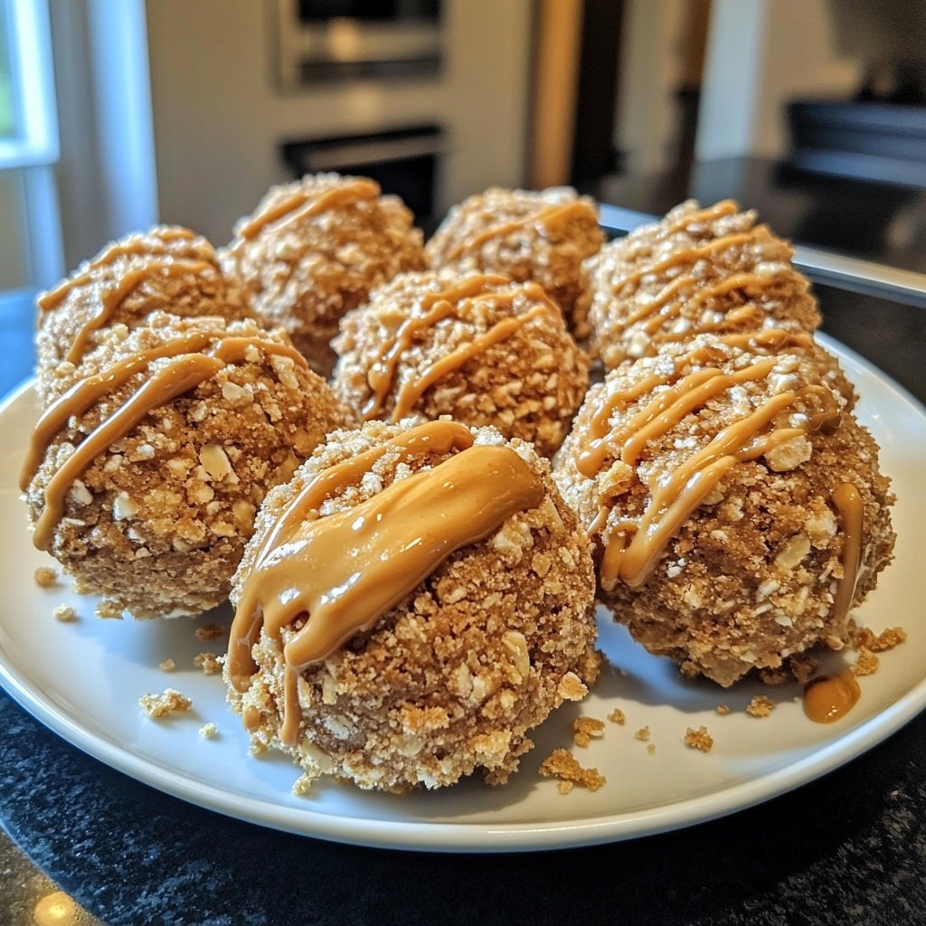 Protein Bällchen mit Erdnussbutter und Hafer