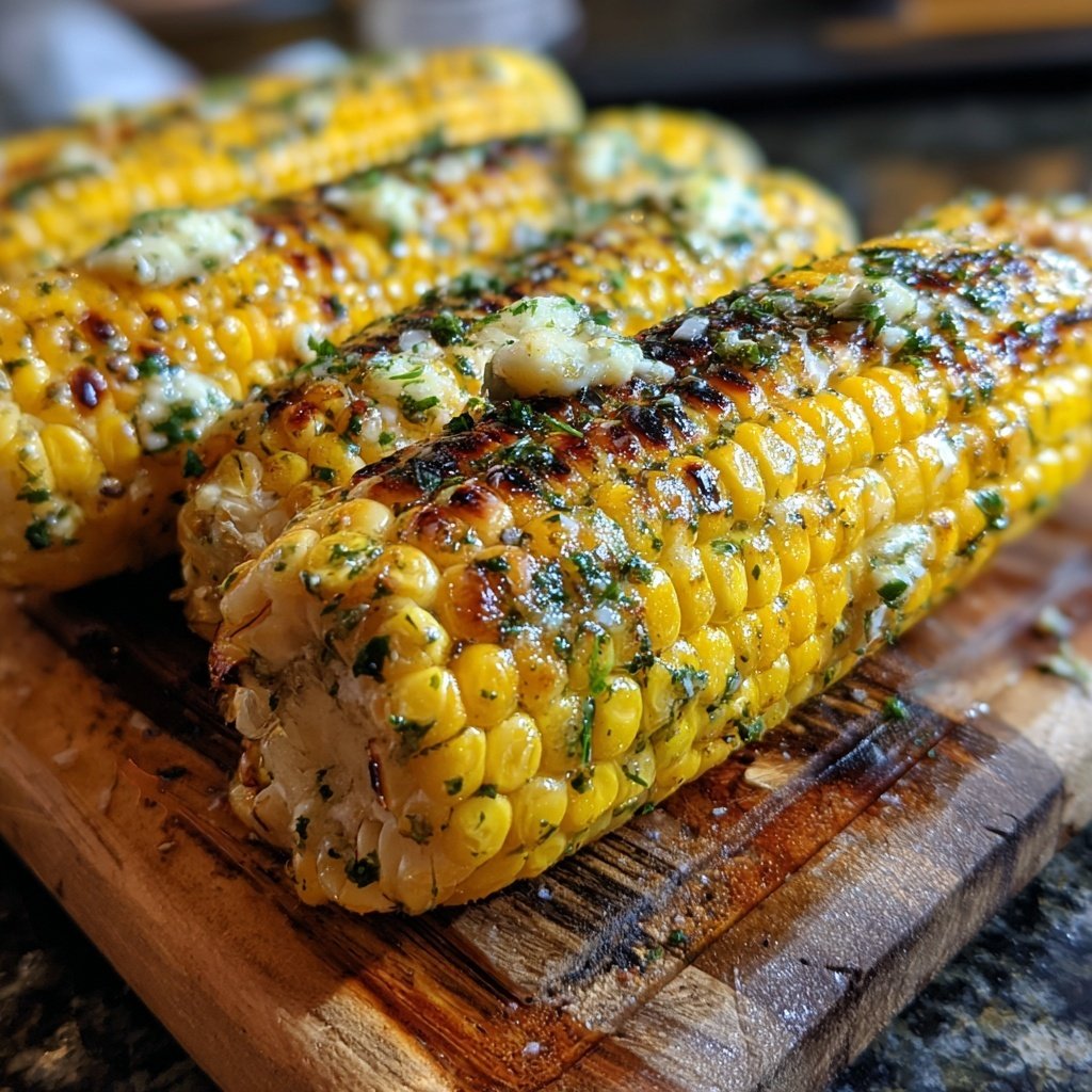 Gegrillte Maiskolben Mit Kräuterbutter