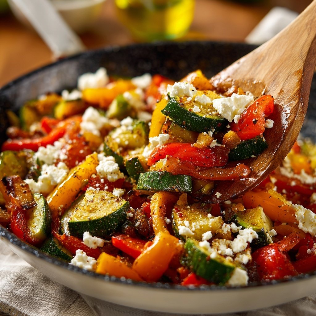 Gesund & Leicht Mediterrane Gemüsepfanne mit Feta